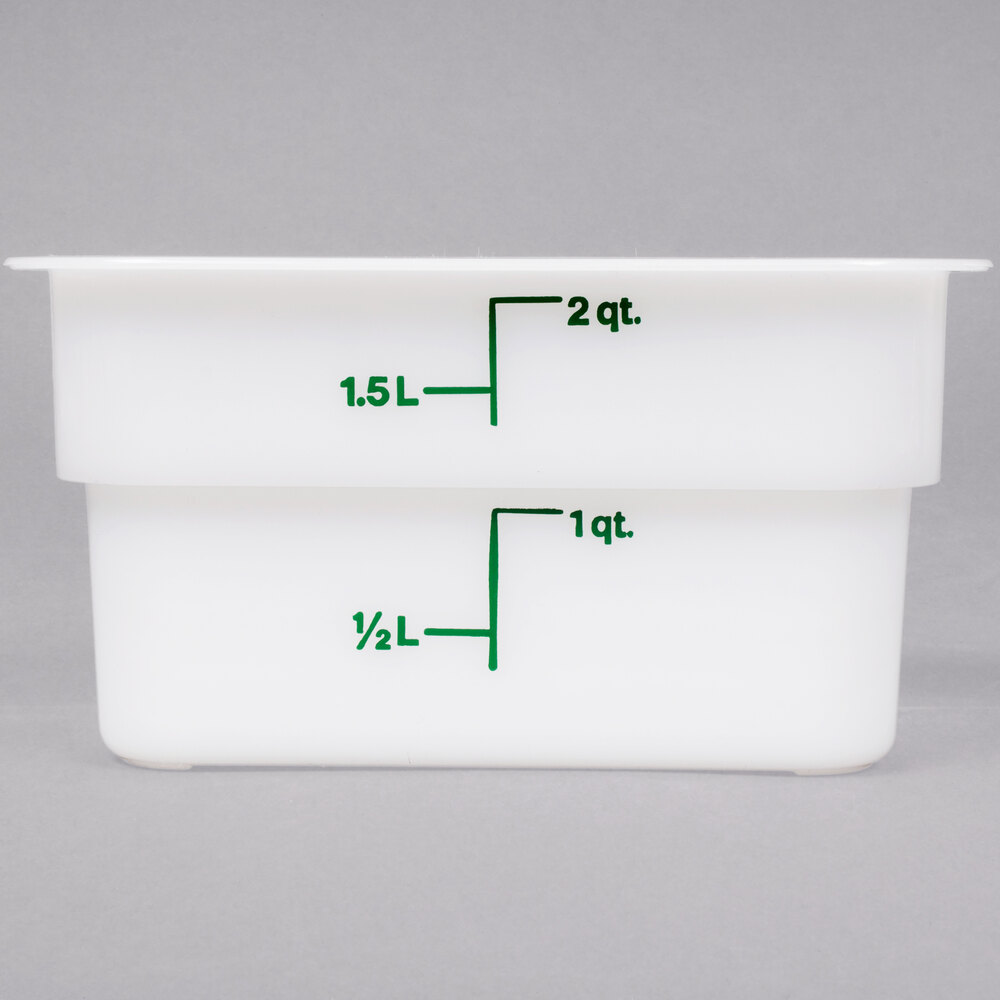 Cambro CamSquares® 2 Qt. White Square Polyethylene Food Storage Container