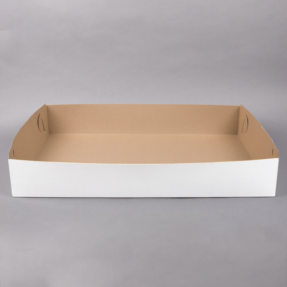 28" x 18" x 5" White Full Sheet Cake / Bakery Box 25/Bundle