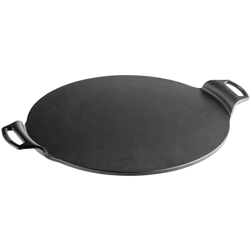 KAVSI Pre-Seasoned Cast Iron Skillet Pan with Dual Handles,14 Inch Flat  Cast Iron Pizza Pan For Gas Grill, Stovetop, Oven, BBQ with Kit 7 Counts  BBQ