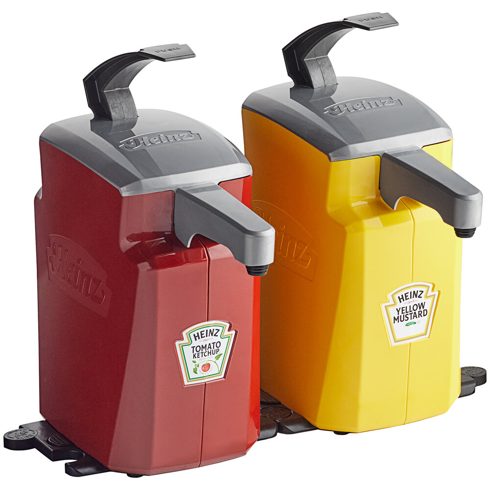 Heinz Keystone 1.5 Gallon Red and Yellow Plastic Countertop Ketchup and