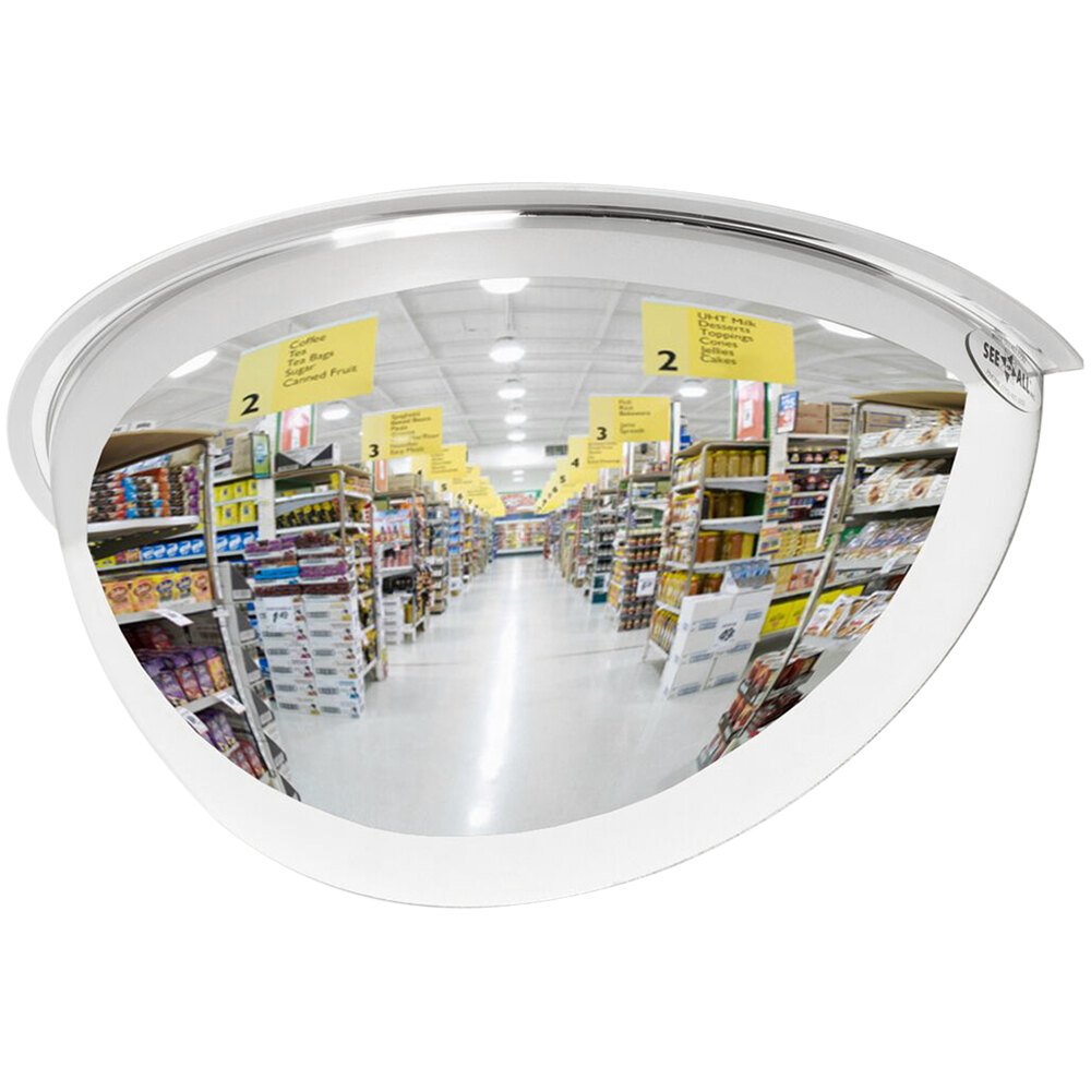 See All Industries 18" Plastic Half Dome 180 Degree Security Mirror