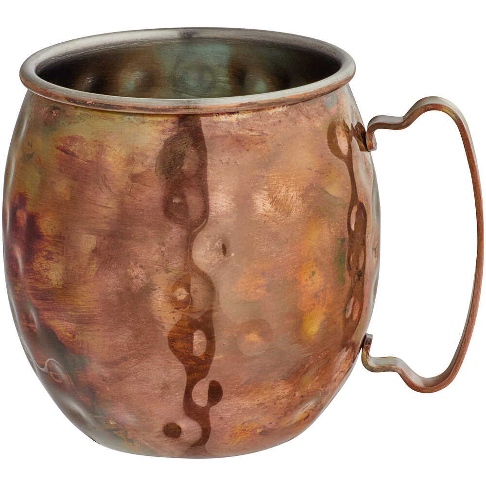 Copper Moscow Mule Mug - Straight Sided Hammered 14 oz