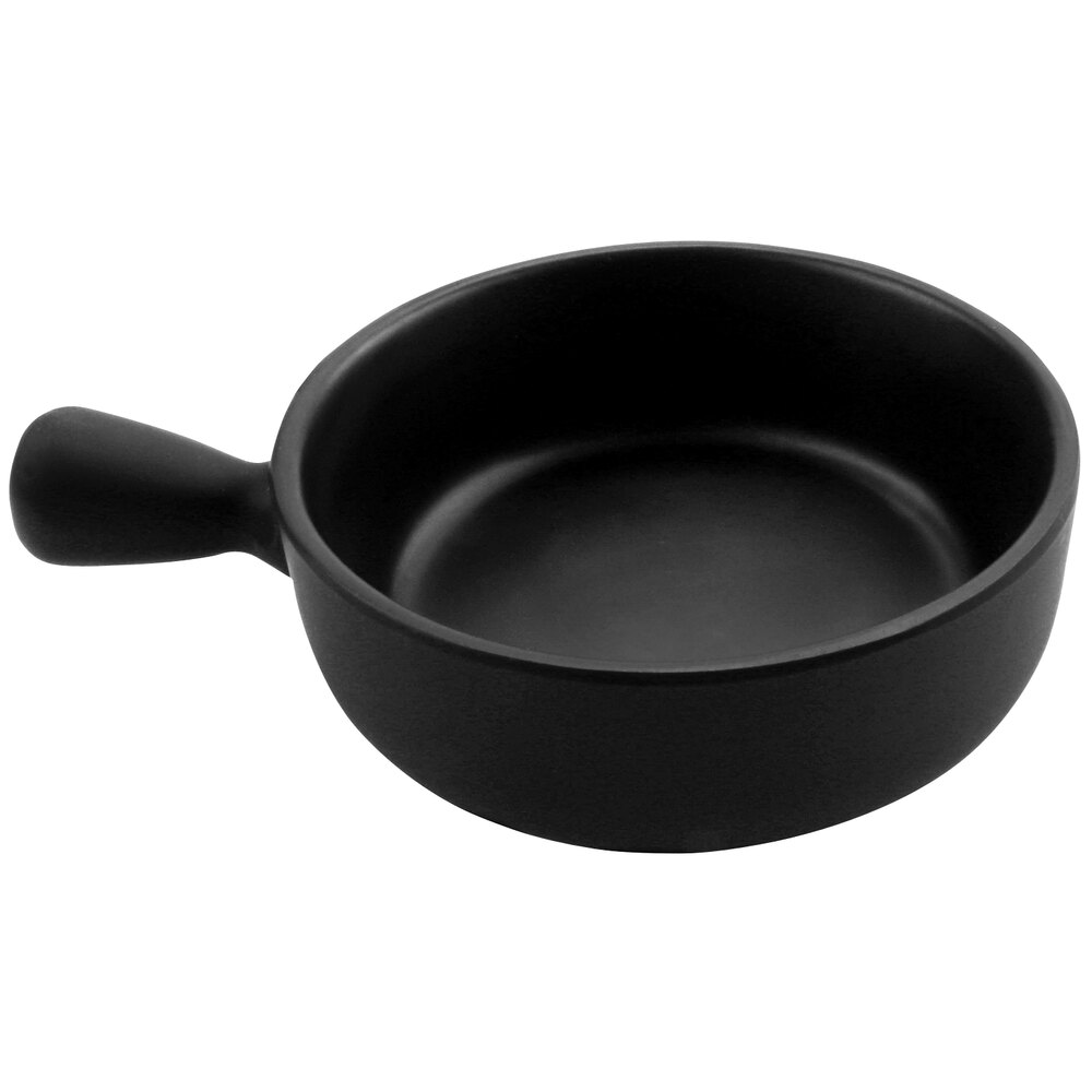 cheforward™ by GET Explore 2 oz. Black Melamine Bowl with Handle 12/Case