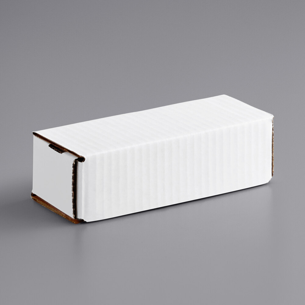 Lavex 7 1/2" x 3 1/4" x 1 3/4" White Tuck Top Corrugated Mailer 50/Bundle