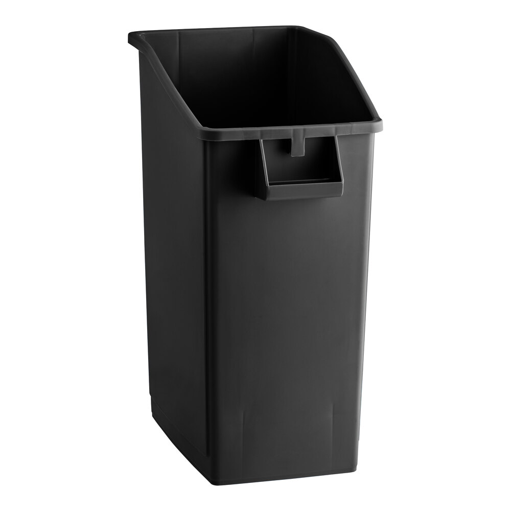 Lavex 92 Qt. / 23 Gallon Black Rectangular Under-Counter Trash Can
