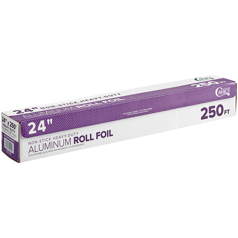 Choice 24 x 250' Food Service Non-Stick Heavy-Duty Aluminum Foil Roll