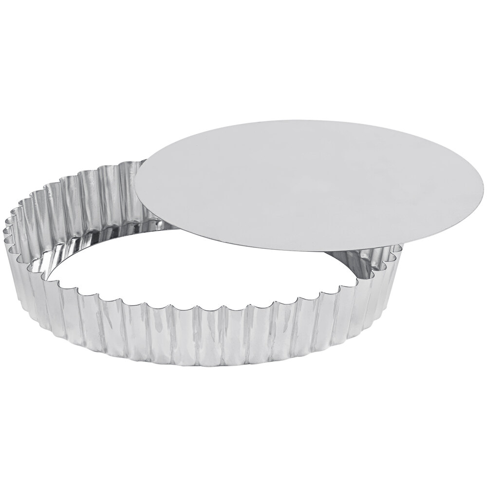 Gobel 9 1/2" Round Fluted Deep TinPlated Steel Tart / Quiche Pan with