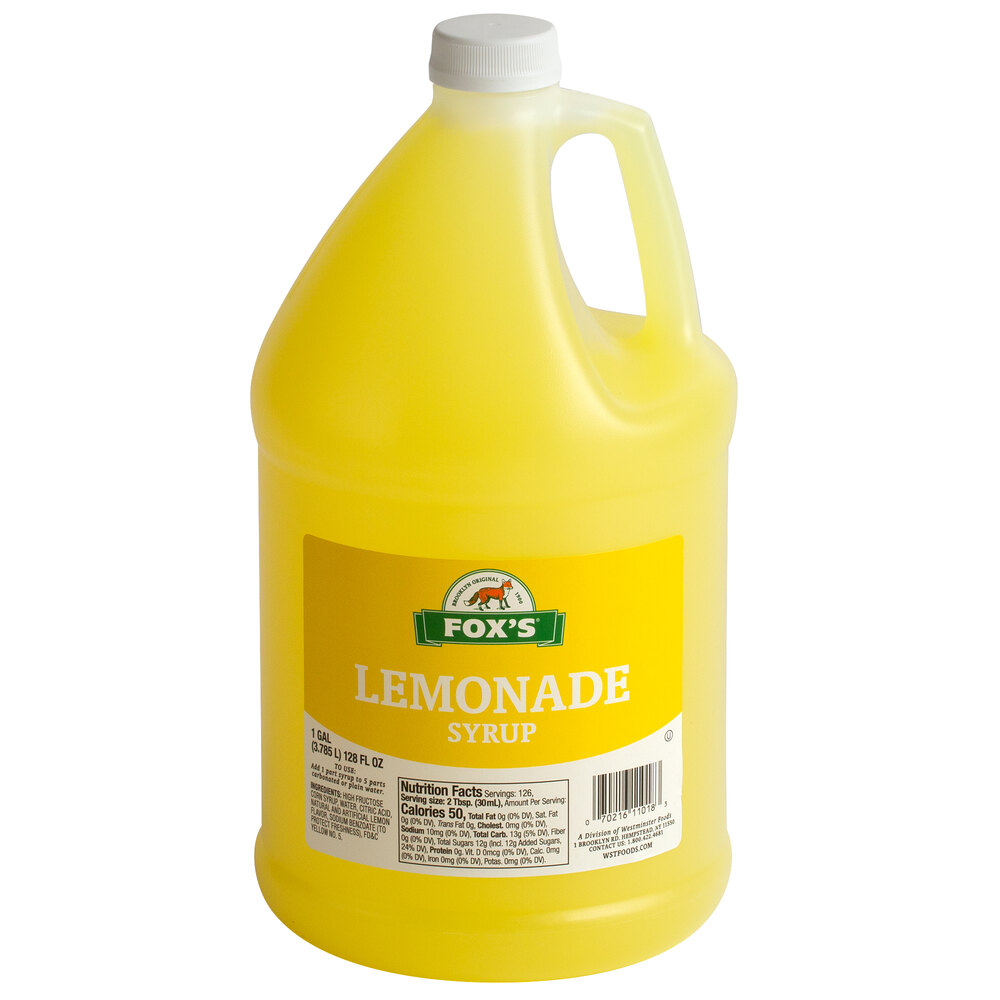 Fox's 1 Gallon Lemonade Concentrate 4/Case