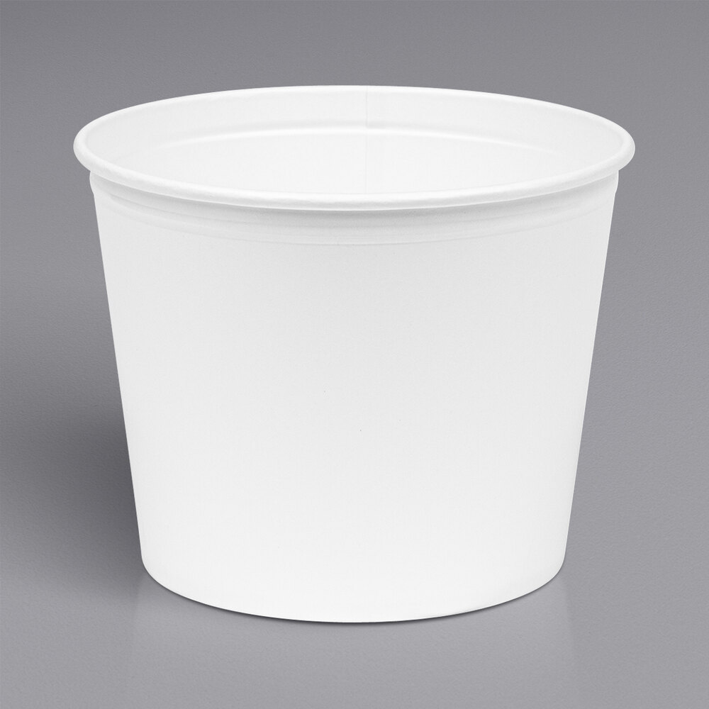 Innopak 85 oz. White PolyCoated Food Bucket 200/Case