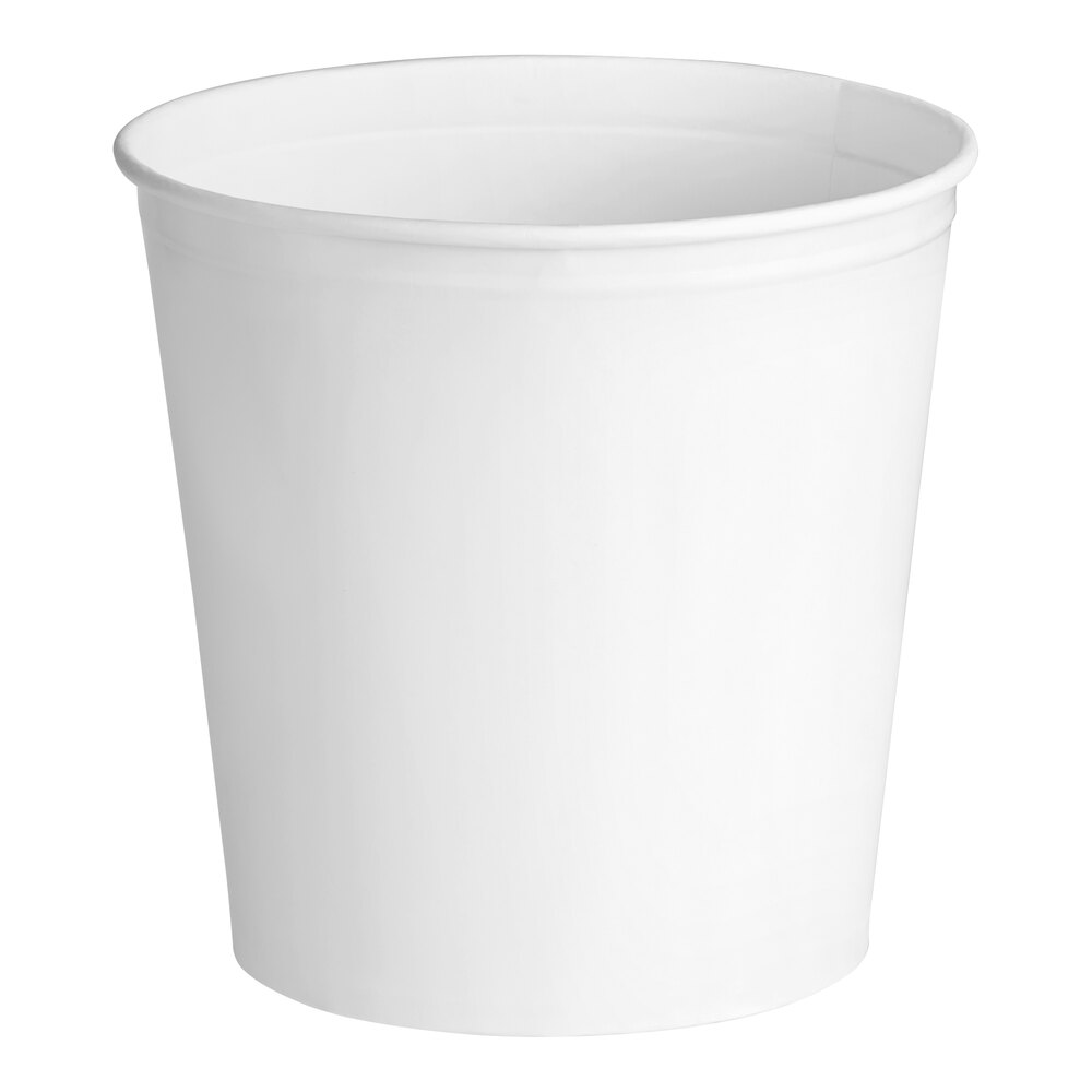 Innopak 170 oz. White PolyCoated Food Bucket 100/Case