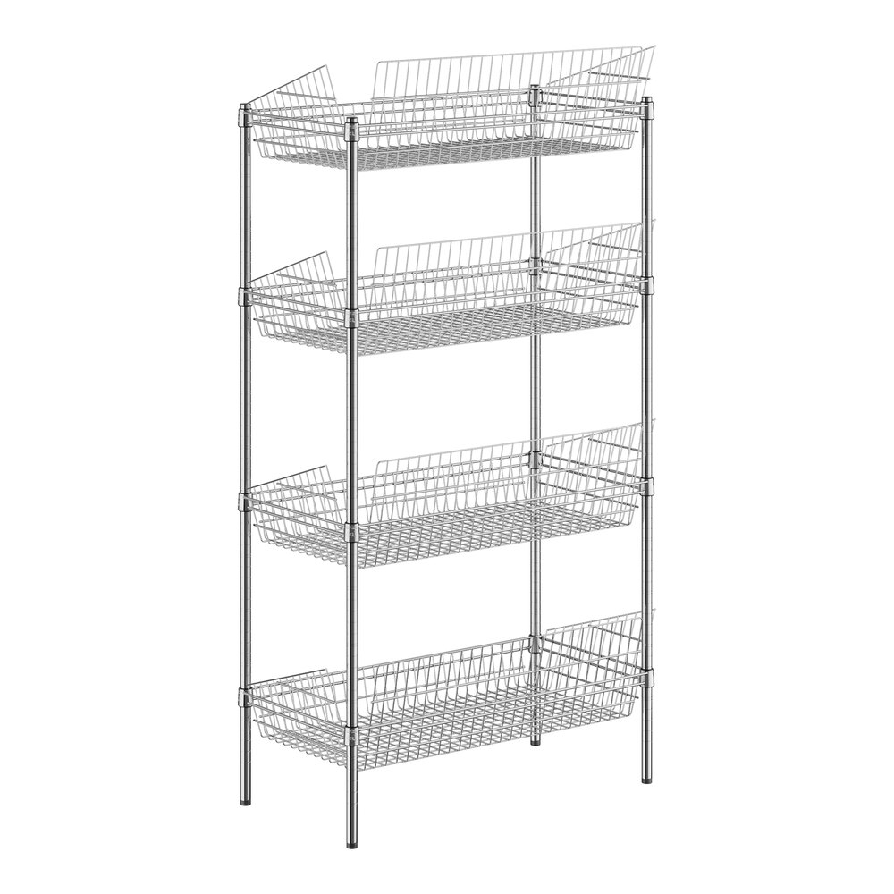 A Regency chrome wire rack with 4 baskets.