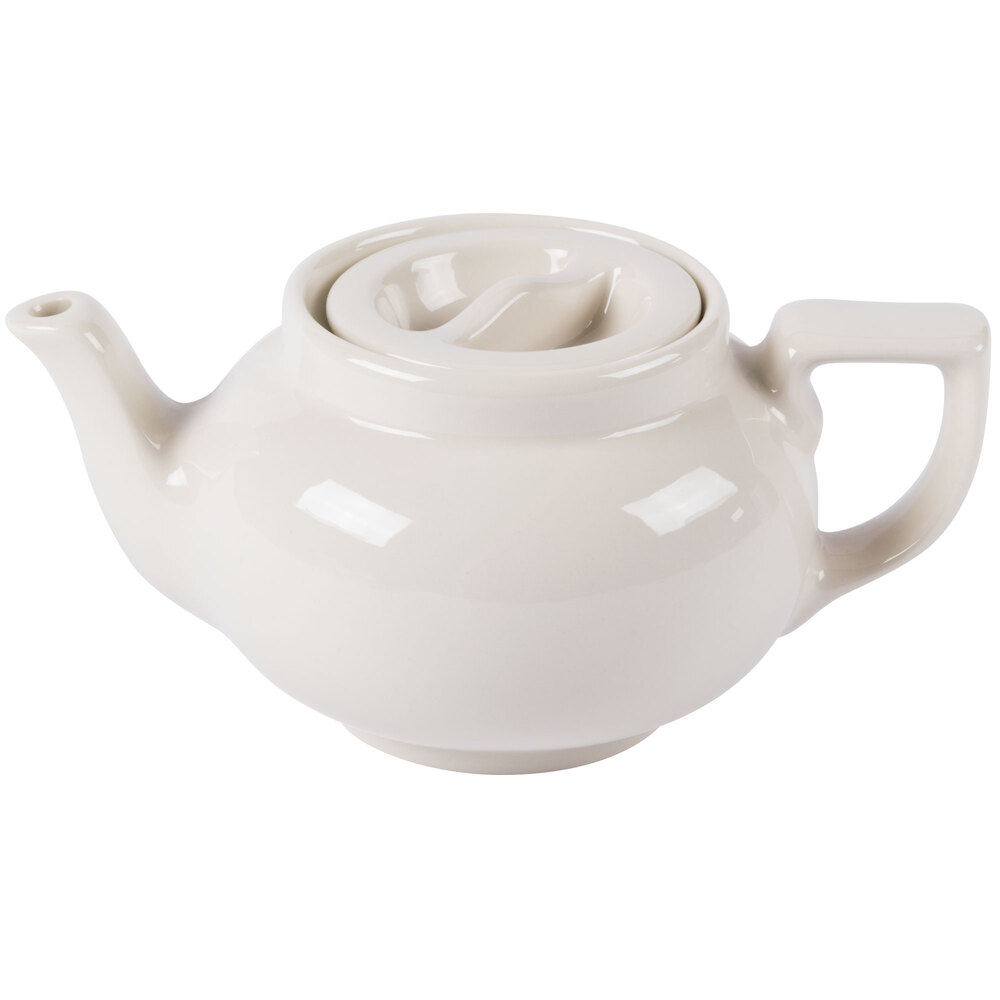 Hall China 120AWHA Ivory (American White) 16 oz. Boston Teapot 12/Case
