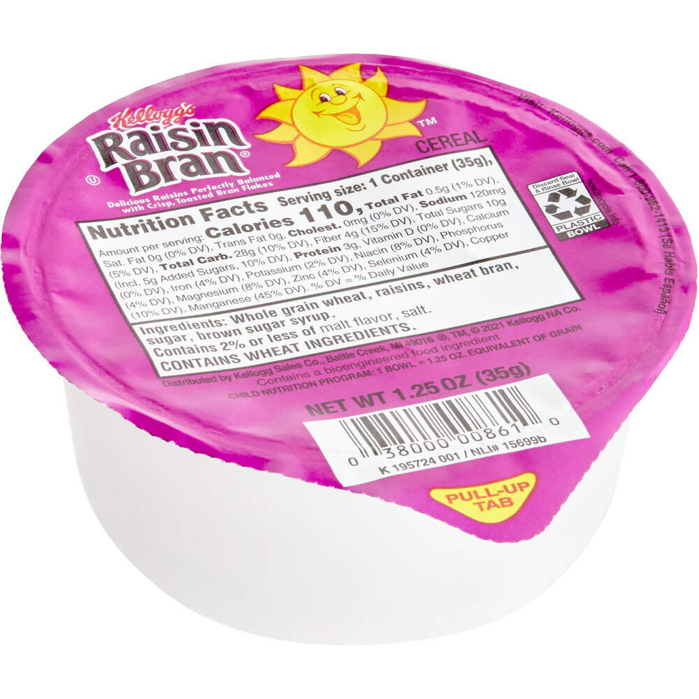 Kellogg's Raisin Bran Cereal SingleServe Bowl Pack 1.25 oz. 96/Case