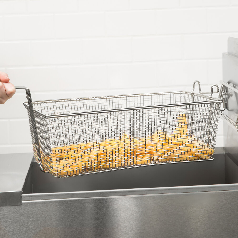 17" x 8" x 6" Fryer Basket with Front Hook
