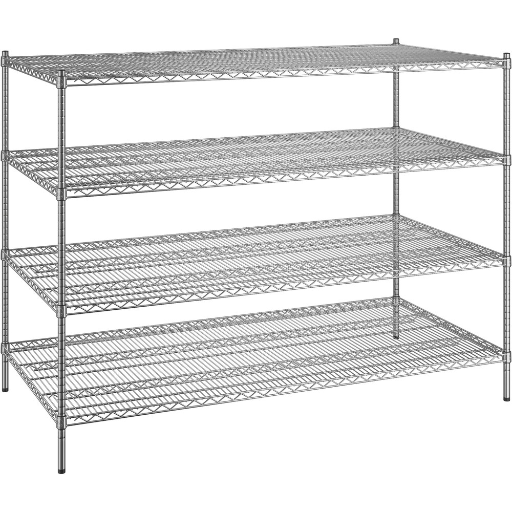 Regency 36 inch x 72 inch x 54 inch NSF Chrome Stationary Wire Shelving Starter Kit with 4 Shelves
