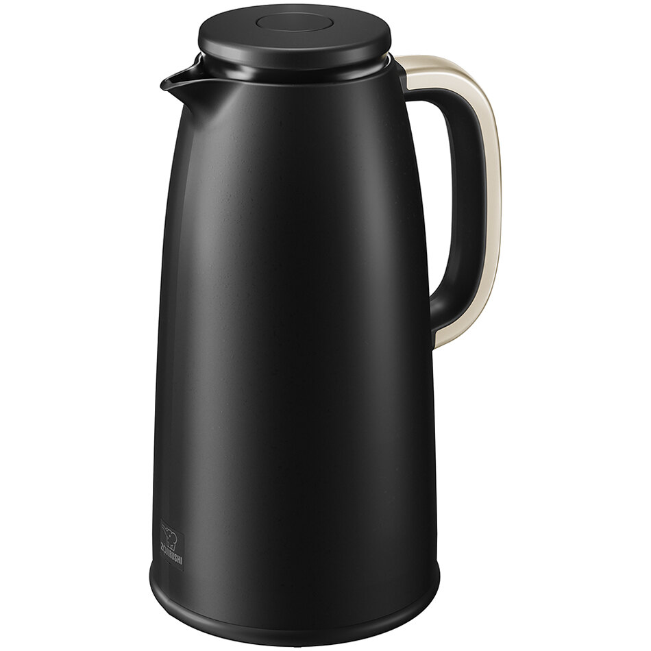 Zojirushi AH-FAE10-BZ 34 oz. Imono Glass-Lined Black Vacuum Carafe with Push-Button Stopper