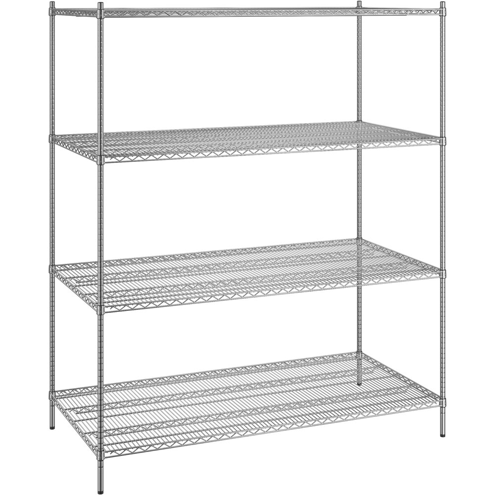 Regency 36 inch x 72 inch x 86 inch NSF Chrome Stationary Wire Shelving Starter Kit with 4 Shelves
