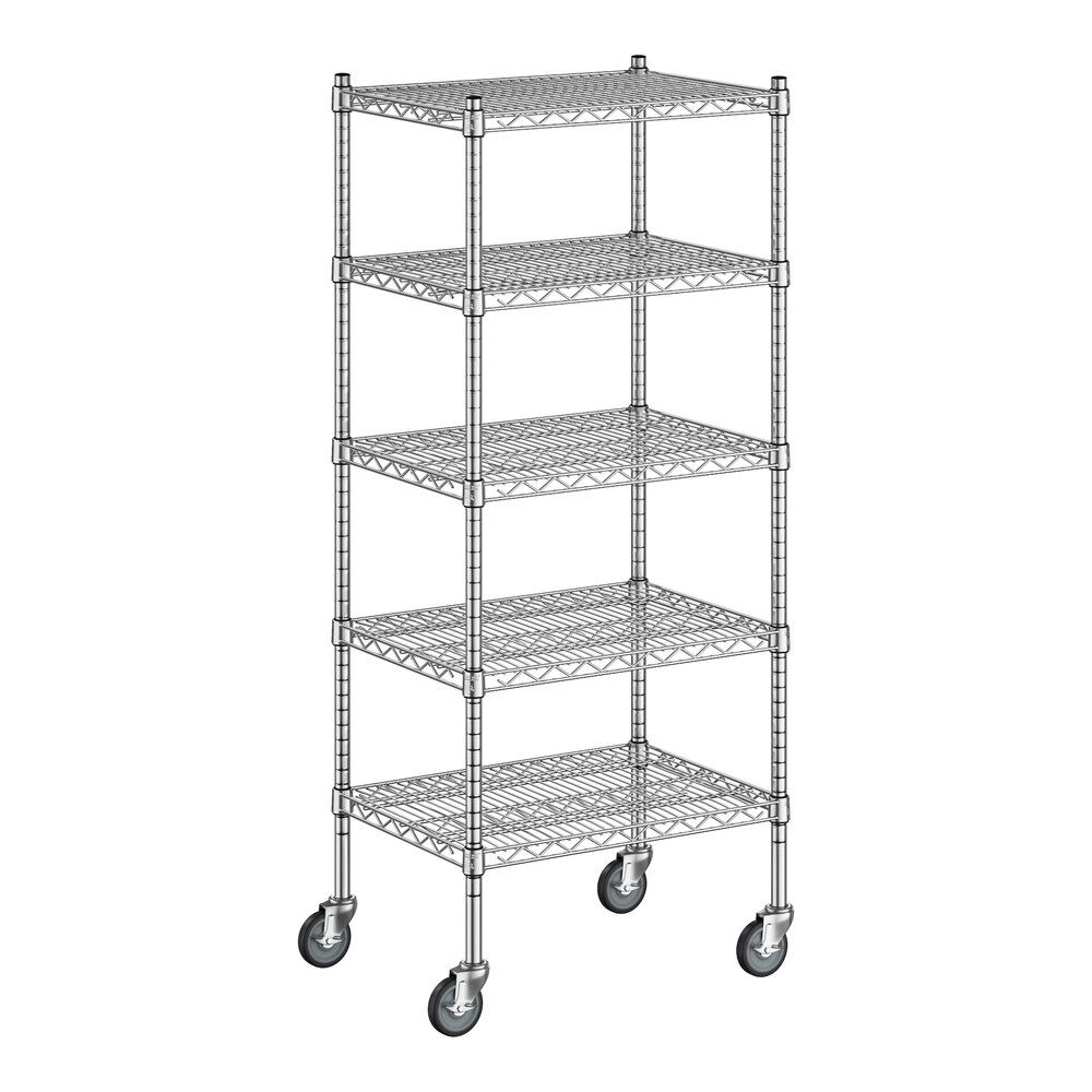 Regency 18" Wide NSF Chrome Wire 5Shelf Kit with 54" Posts and Casters