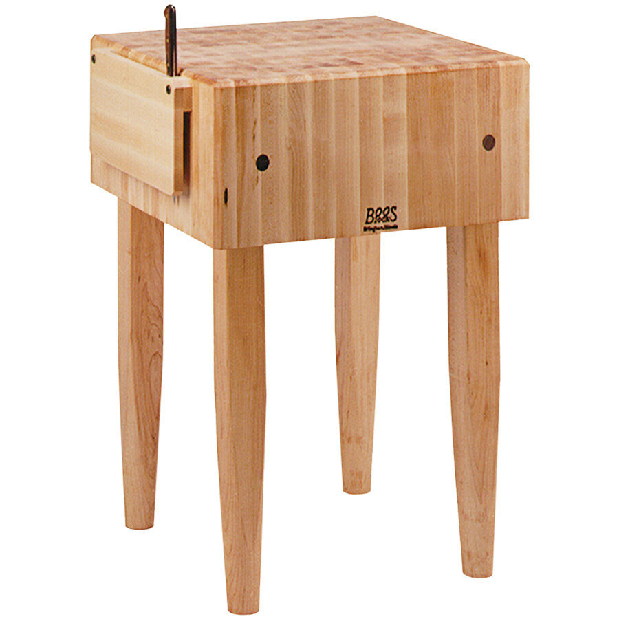 John Boos & Co. PCA1 18" x 18" PCA Maple Butcher Block with Knife Holder