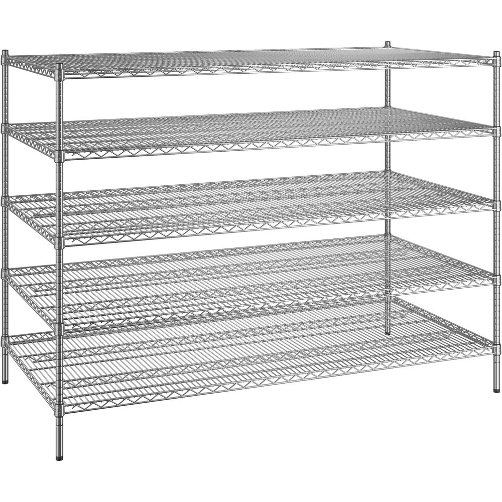 Regency 36 inch x 72 inch x 54 inch NSF Chrome Stationary Wire Shelving Starter Kit with 5 Shelves