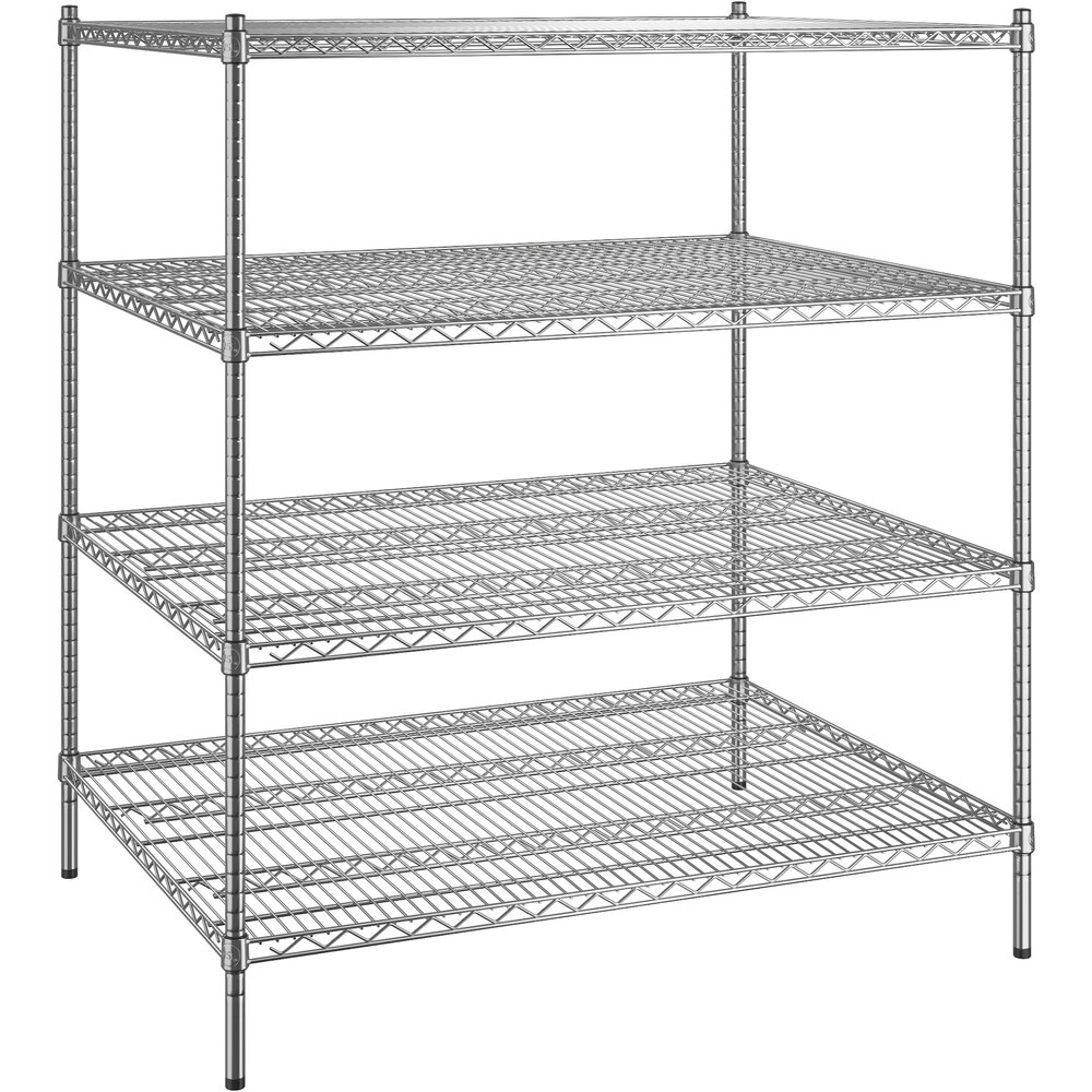 Regency 36 inch x 48 inch x 54 inch NSF Chrome Stationary Wire Shelving Starter Kit with 4 Shelves