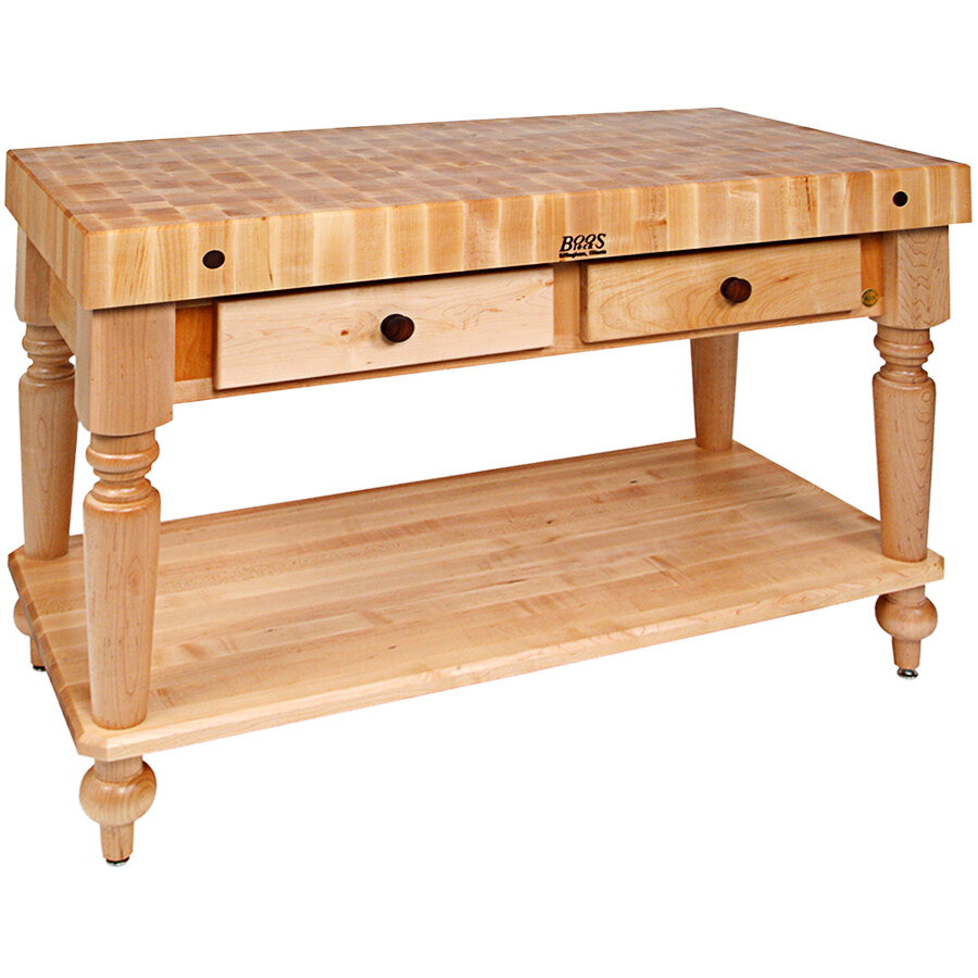 John Boos & Co. CUCR05SHF Rustica 48" x 24" Maple Island with