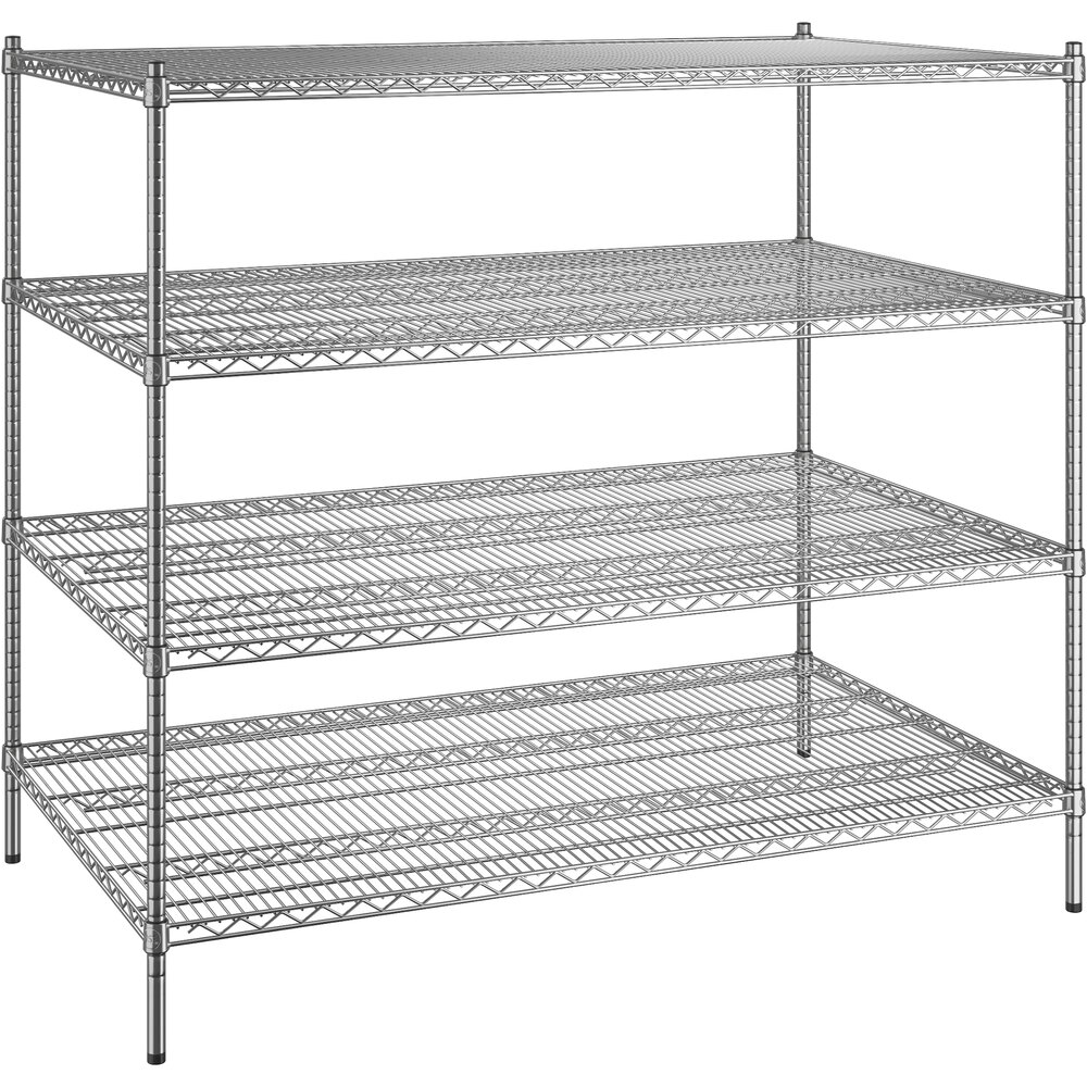 Regency 36 inch x 60 inch x 54 inch NSF Chrome Stationary Wire Shelving Starter Kit with 4 Shelves