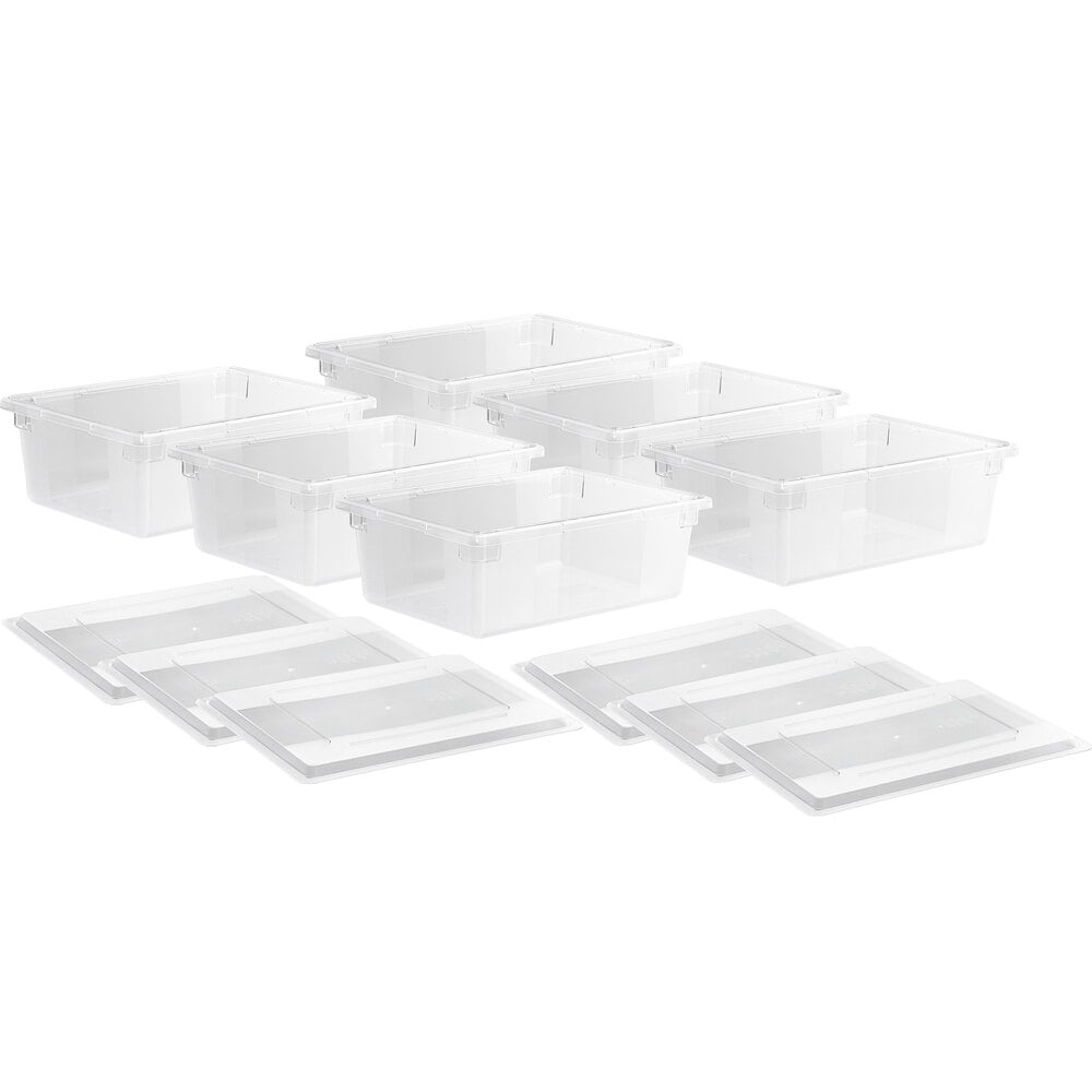 Vigor 26 x 18 x 6 White Polyethylene Colander and Food Storage Box Kit  with Flat Lid