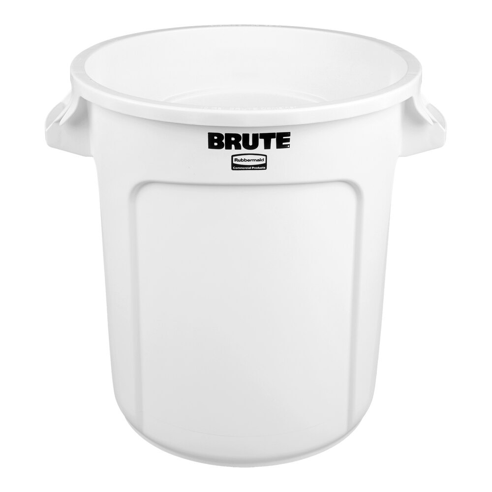 Rubbermaid® FG261000WHT BRUTE 10 Gallon White Round Trash Can
