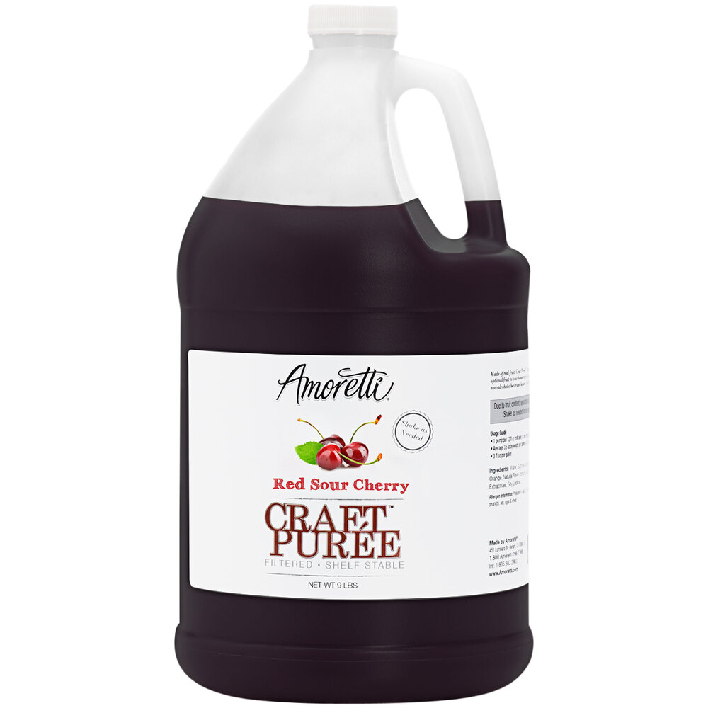 Amoretti Red Sour Cherry Craft Puree 1 Gallon