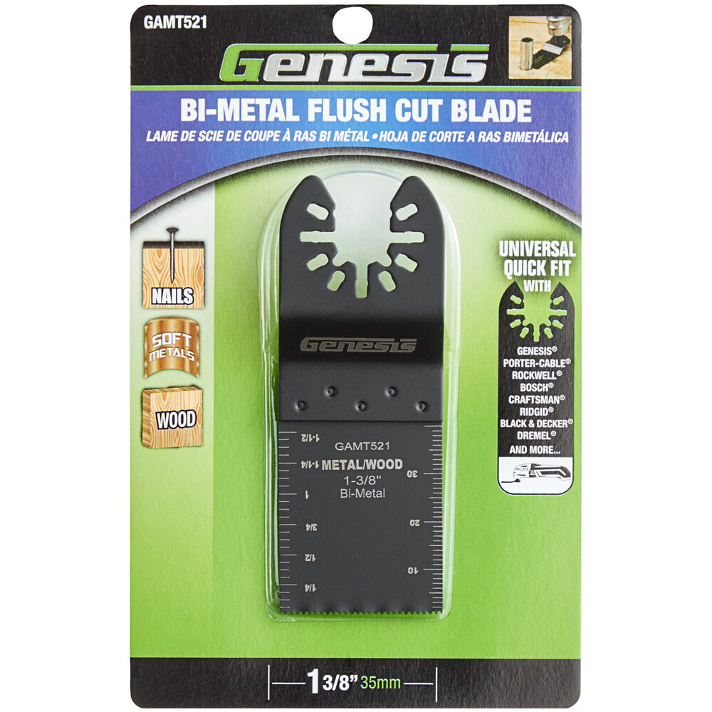 Genesis 1 3/8" Universal QuickFit BiMetal Flush Cut Blade GAMT521