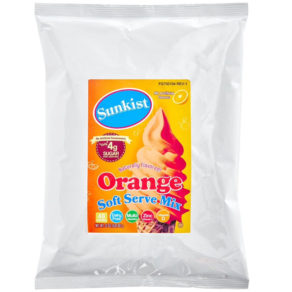 Sunkist Orange Soft Serve Mix 2 lb. 5/Case