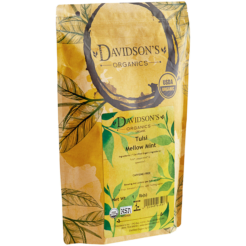 Davidson's Organic Tulsi Mellow Mint Herbal Loose Leaf Tea 1 lb.