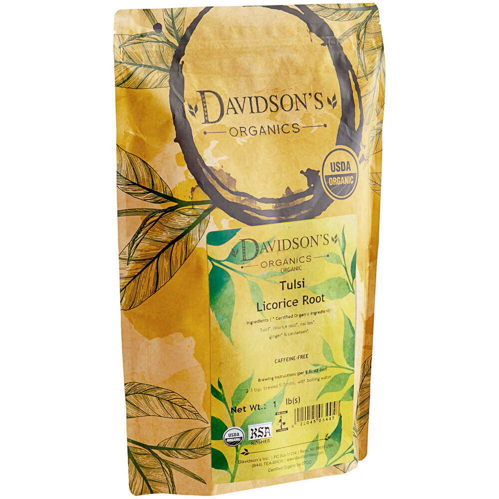 Davidson's Organic Tulsi Licorice Root Herbal Loose Leaf Tea 1 lb.