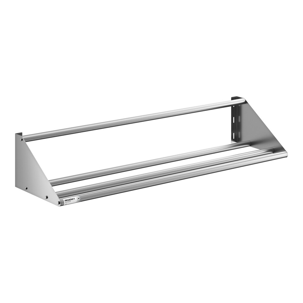 A wall-mounted 62-inch tubular rack shelf made of metal, designed for storage or organization.