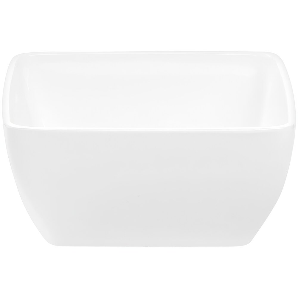 APS Pure 51 oz. Square White Melamine Bowl - 5/Case
