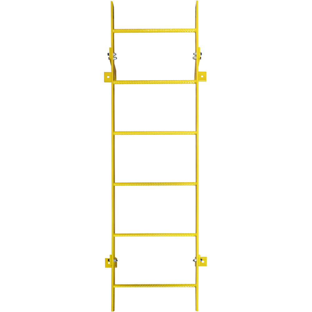 Tri-Arc 13-Rung Yellow Steel Fixed Safety Ladder WLFS0113-Y