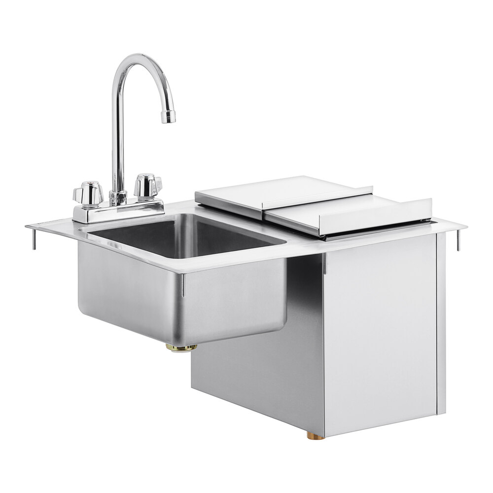 Regency 21 inch x 18 inch Stainless Steel Drop-In Hand Sink with Ice Bin