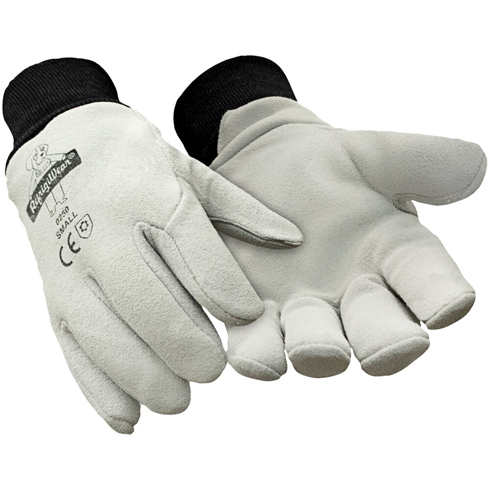 RefrigiWear 0250RGRAXLG Gray Insulated Cowhide Freezer Gloves - XL