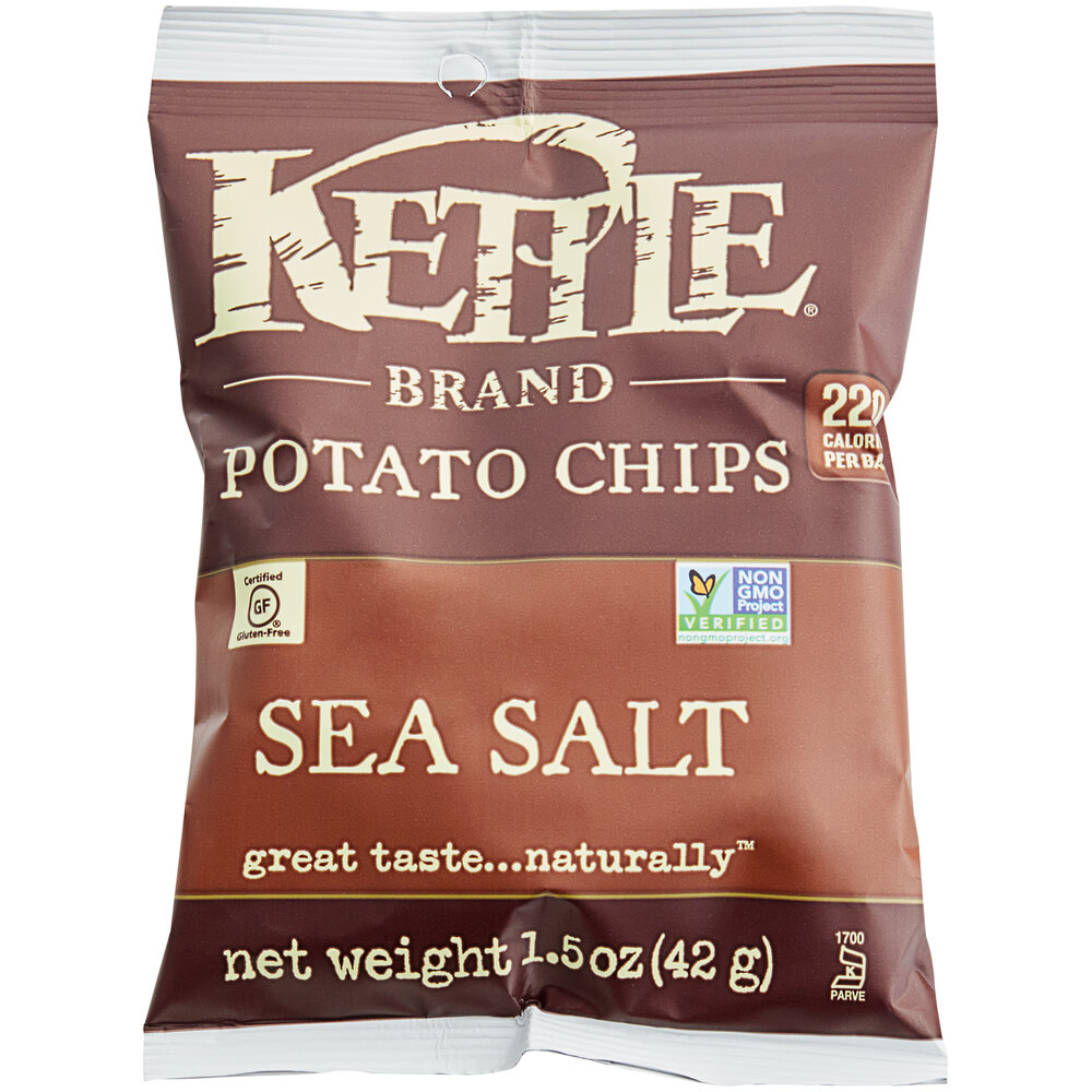 Kettle Brand Sea Salt Potato Chips 1.5 oz. 24/Case