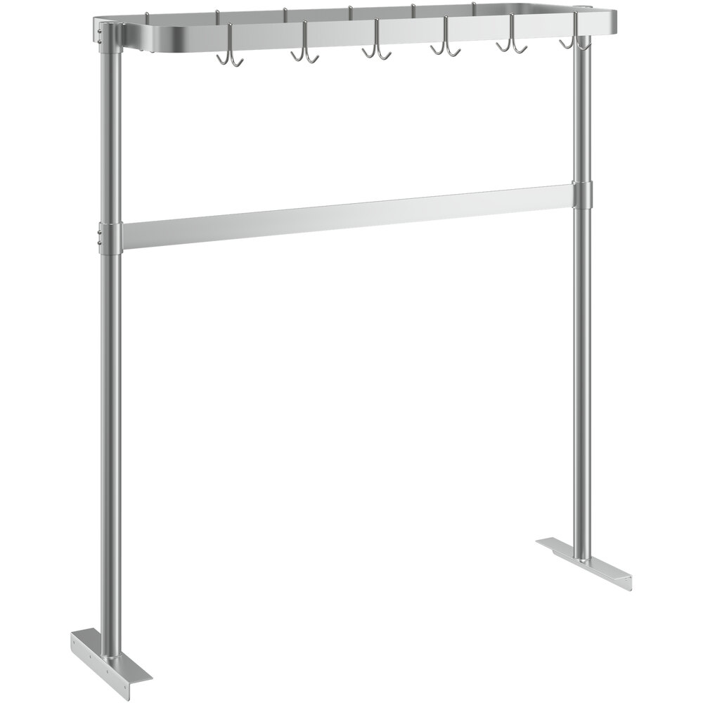 Regency 48 inch Stainless Steel Table-Mounted Pot Rack with 12 Hooks