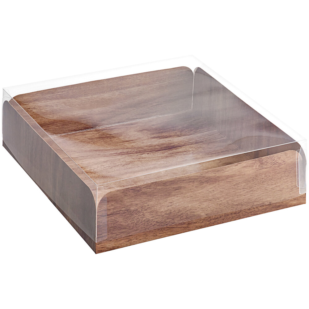 Enjay Wood Laminated Box with Lid for Meats and Treats 10" x 10" x 2 1/