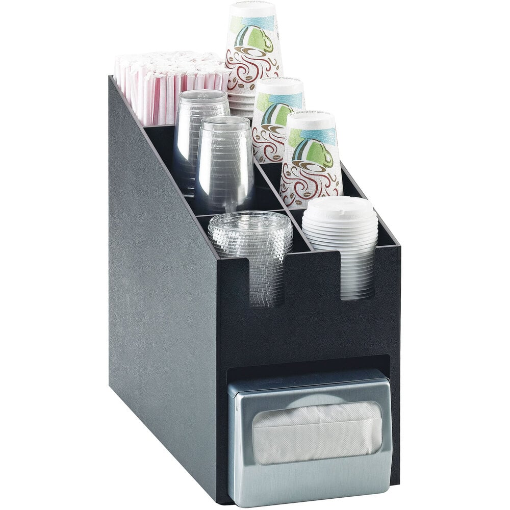 cal-mil-2046-classic-cup-lid-straw-organizer-with-napkin-dispenser