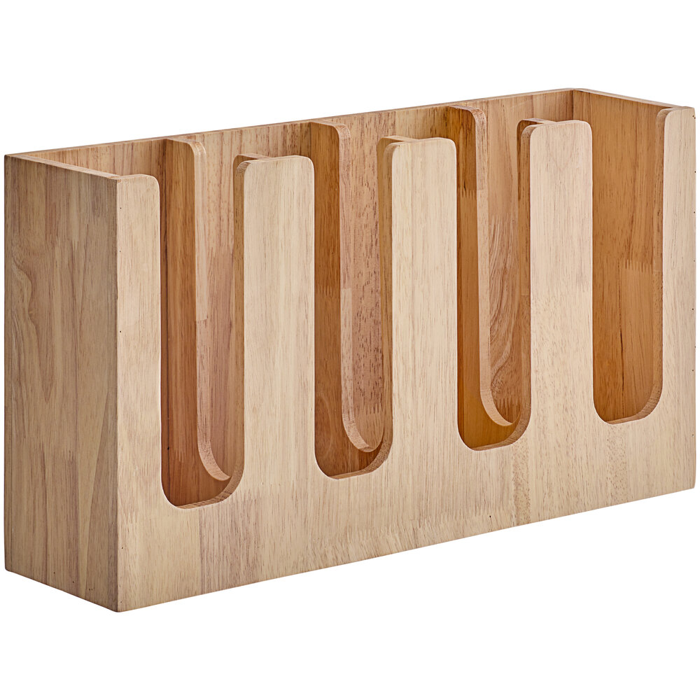 Acopa Wood 4-Section Horizontal Cup and Lid Organizer