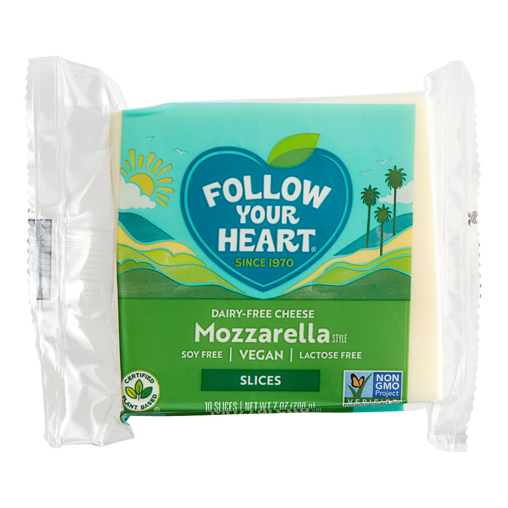 Follow Your Heart DairyFree Vegan Sliced Mozzarella Cheese 7 oz. 11/Case
