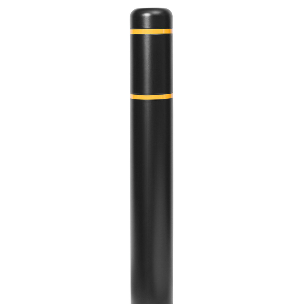 Innoplast BollardGard 7 1/8" x 60" Black Bollard Cover with Yellow