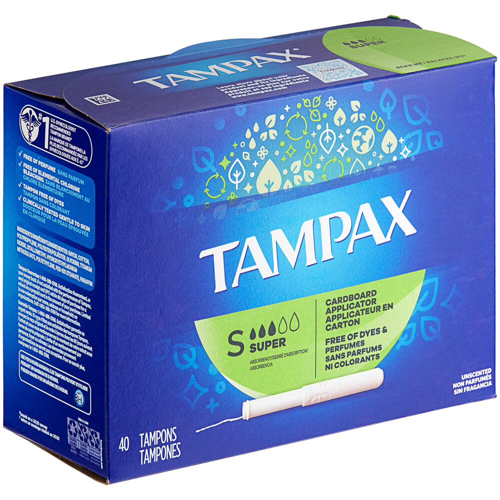 Tampax 40Count Unscented Tampon with Cardboard Applicator Super 12