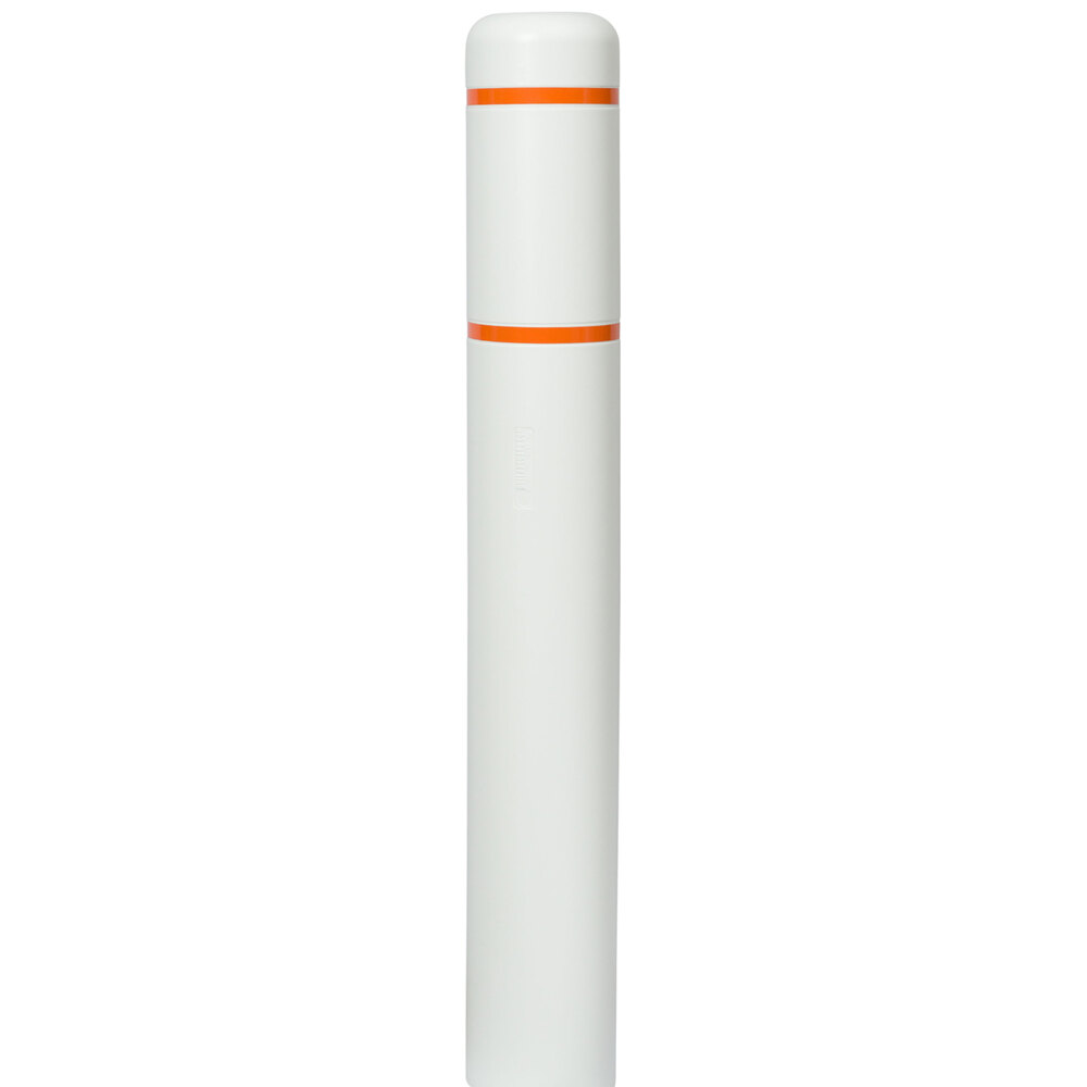 Innoplast BollardGard 7 1/8" x 52" White Bollard Cover with Orange