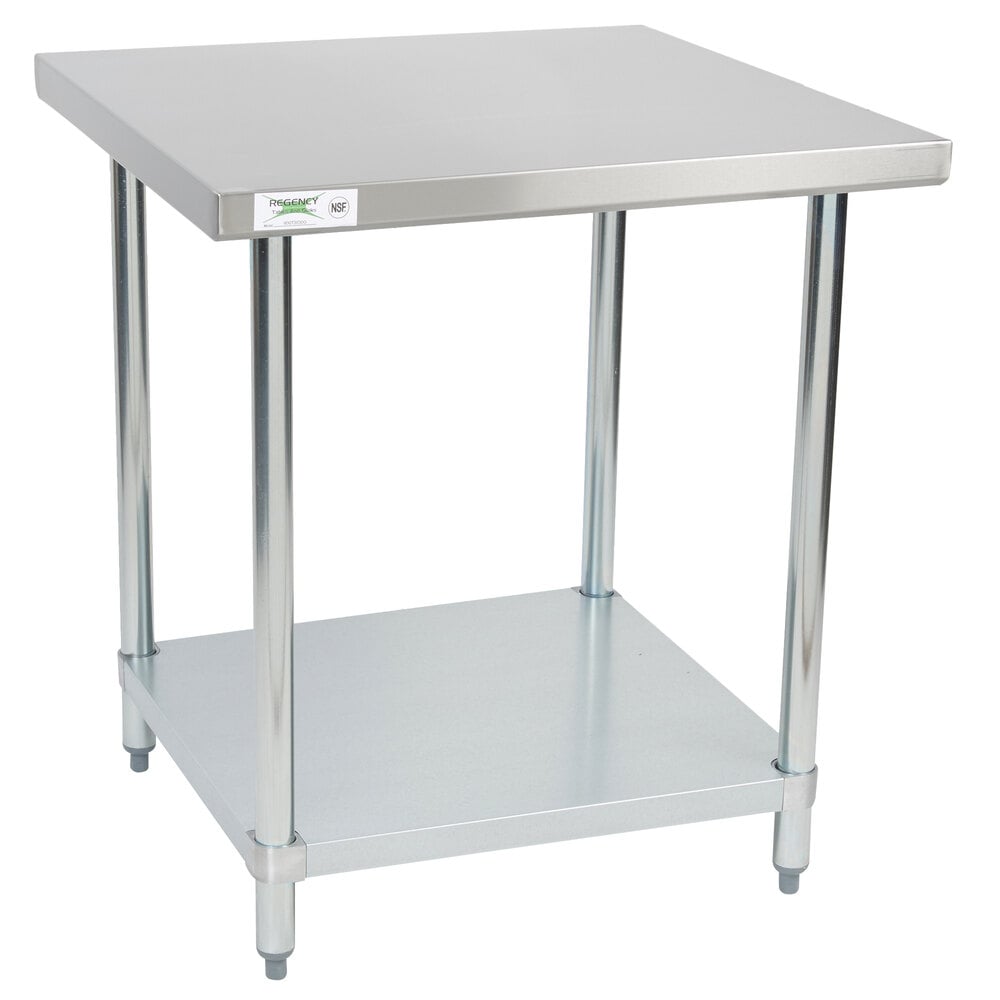 30 x 18 18-Gauge 430 Stainless Steel Commercial Kitchen Work Table