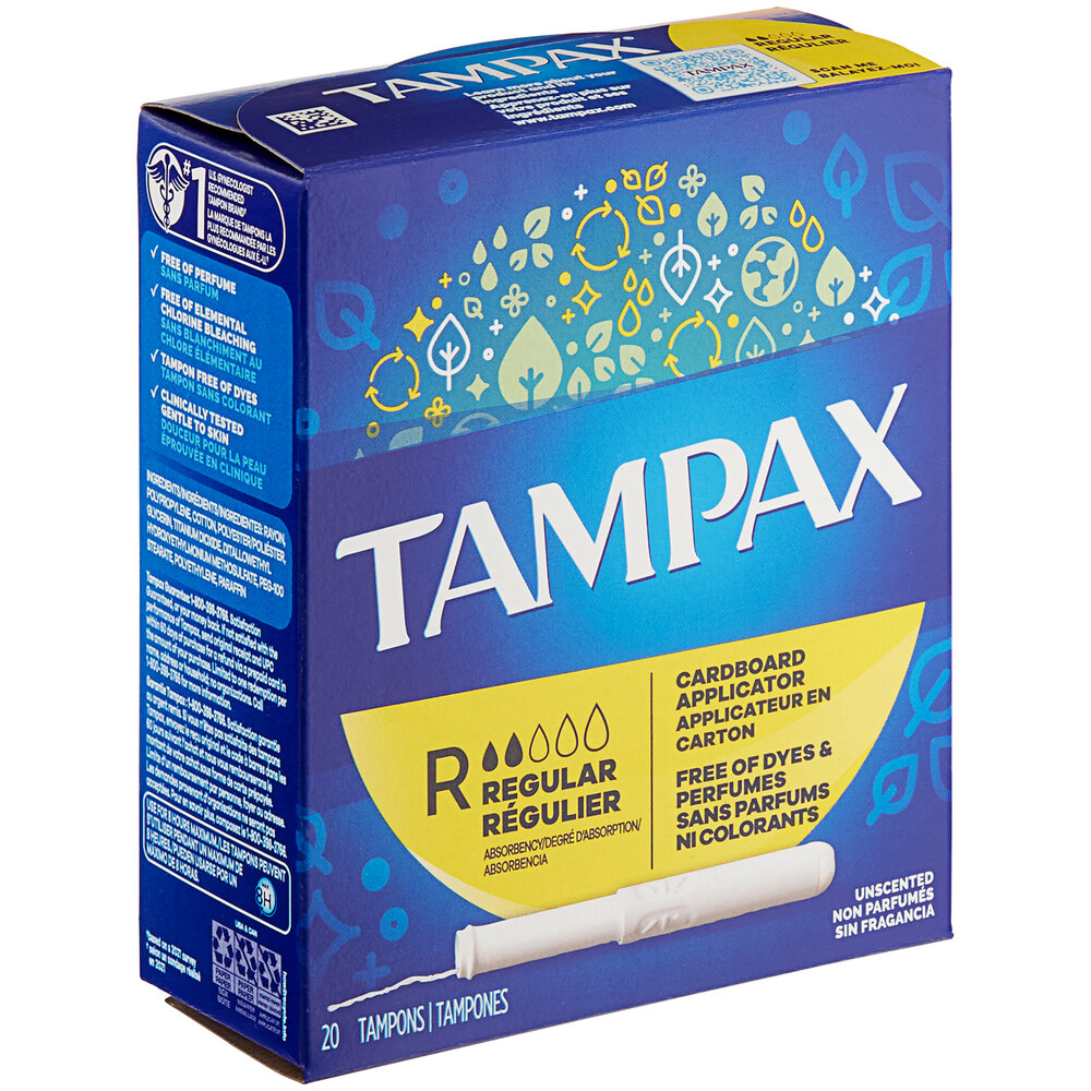 Tampax 20Count Tampon with Cardboard Applicator Regular Absorbency